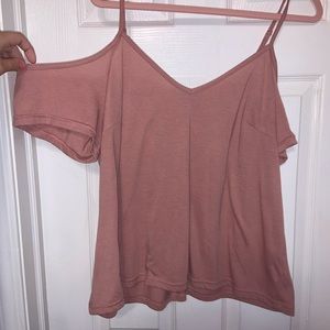 Pink “cold shoulder” tee size 2x never worn